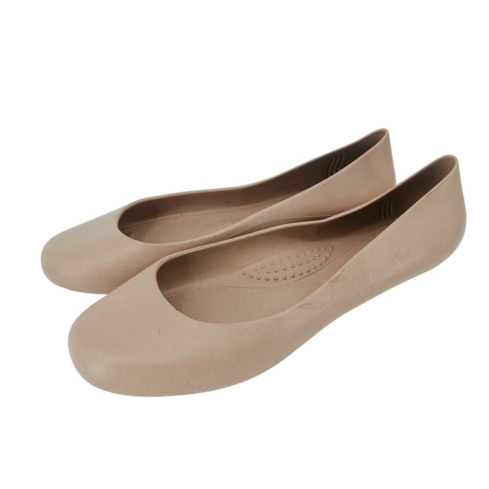 Okabashi Women's Georgia Nude Soft Jelly Ballet Flat Shoes Rubber Comfort Size 8